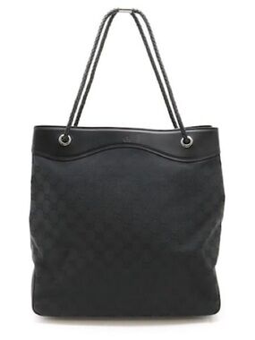 Gucci GG Canvas and Leather Tote Shoulder Bag